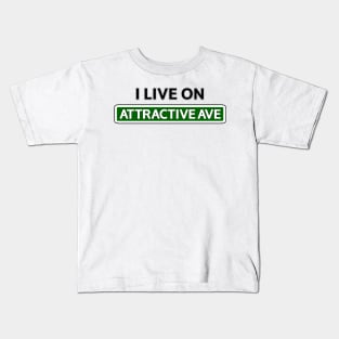 I live on Attractive Ave Kids T-Shirt